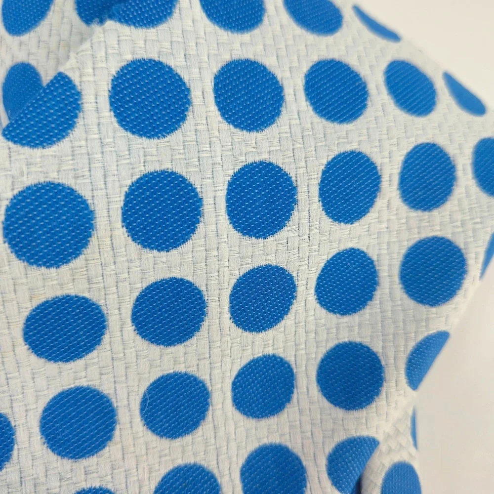 Vibtage 1970s/ 80s Joskes Mens Blue White Polyester knit Polka Dot Necktie *read